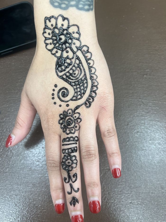 Henna design on a hand